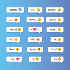 Social Media Chat Message Emotion Premium Emoji Collection