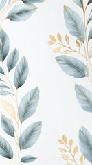 Wall Mural - Light brown and gold leaf frame background wallpaper with copy space