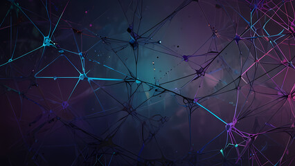 Wall Mural - abstract spider web background with chaotic, overlapping strands that form geometric patterns