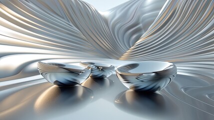 Poster - Dynamic lines and futuristic lighting highlight ceramics on metallic surface in Futurist wallpaper