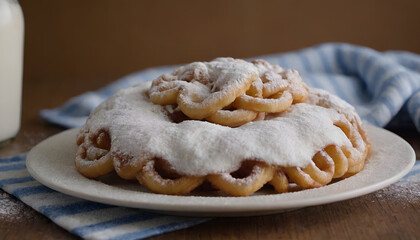 Wall Mural - funnel cake with powdered sugar