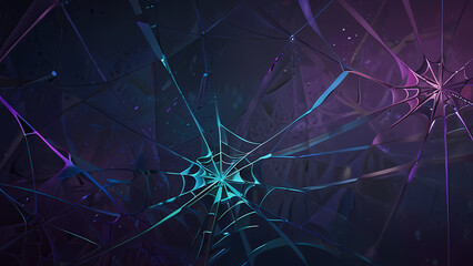 Wall Mural - abstract spider web background with chaotic, overlapping strands that form geometric patterns