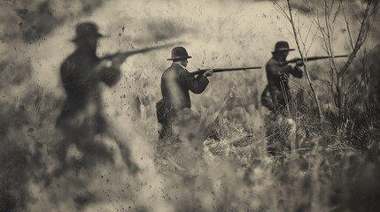 American civil war soldiers aiming rifles during battle