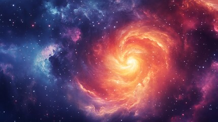 Wall Mural - Cosmic Spiral Galaxy with Nebula and Stars.