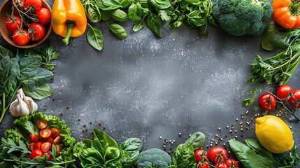 Wall Mural - Fresh Vegetables Border