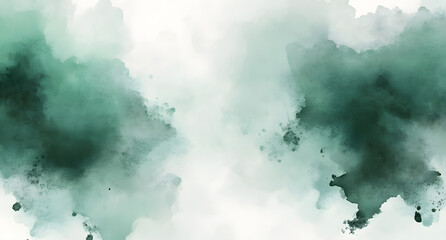 Poster - A stylish watercolor background with a soft green color. Watercolor background concept with a modern layout.