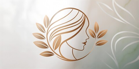 Canvas Print - Wector woman face line design .Logo.