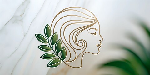 Poster - Wector woman face line design .Logo.