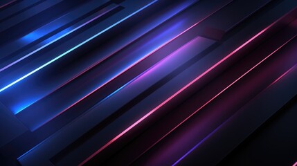 Wall Mural - abstract neon glowing lines on dark background