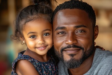 Canvas Print - Portrait of a Father and Daughter