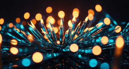 Poster - Glowing New Year celebration lights abstract background