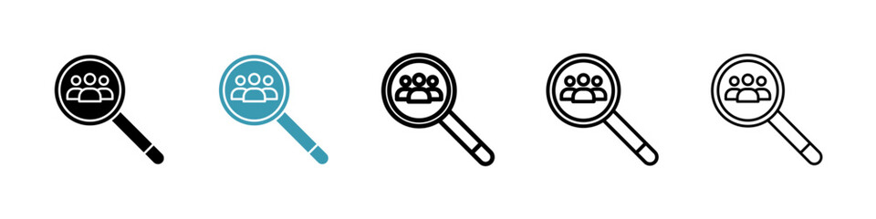 Job candidate thin line vector icon set.