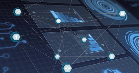 Poster - Image of digital data processing over network of connections