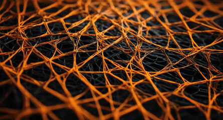 Canvas Print - Orange black web pattern abstract background