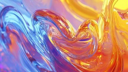 A vibrant swirl of blue and orange colors creating a dynamic abstract design.