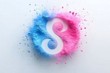 Sticker - Blue and Pink Powder Explosion with Infinity Symbol