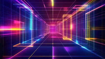 Canvas Print - Neon Corridor