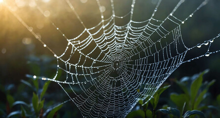Spiderweb shapes glowing mist abstract background
