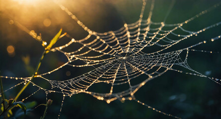 Spiderweb shapes glowing mist abstract background