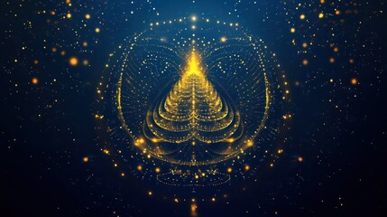 Wall Mural - Golden Christmas Tree Abstract