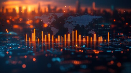 Wall Mural - Global Data Visualization - Connecting the World