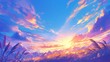 © Peerarut - Calming and inspirational sunset scene in digital art, with a beautiful sky and elements of nature and music creating a serene atmosphere