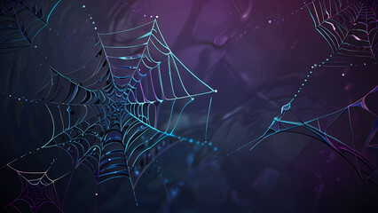 abstract spider web background with chaotic, overlapping strands that form geometric patterns