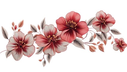 Poster - A close up of a bouquet of flowers with a white background