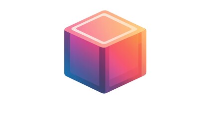 Fototapete - A colorful cube with a white background