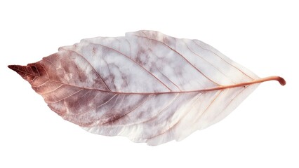 Poster - A leaf with a brown tip and a white center
