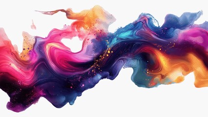 Poster - A colorful, swirling line of paint with a splash of gold