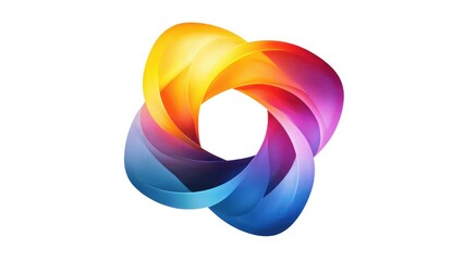 Poster - A colorful, abstract design with a blue, yellow, and red swirl