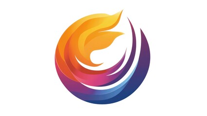 Fototapete - A colorful flame with a blue and purple swirl