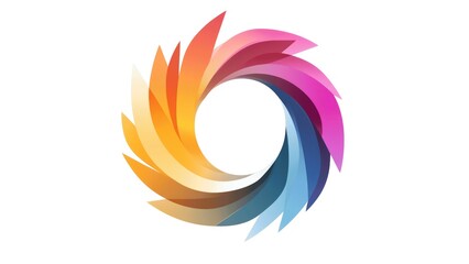 Fototapete - A colorful swirl with a white background