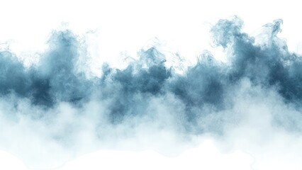 Wall Mural - A large cloud of blue smoke, which appears to be coming from a fire