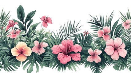 Poster - A colorful bouquet of flowers with a green background