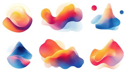 Leinwandbilder - A series of colorful abstract shapes and lines