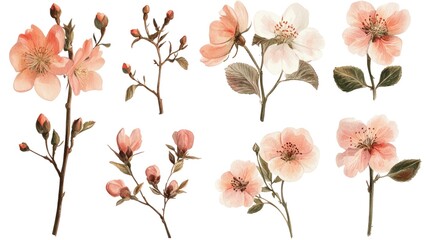 Poster - A set of flowers with different colors and shapes