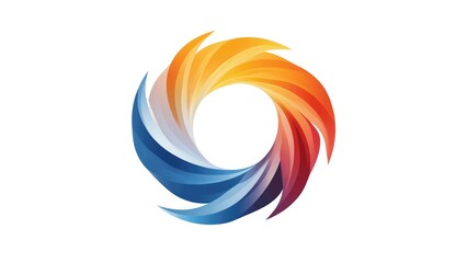 Fototapete - A colorful swirl with blue, red and yellow colors