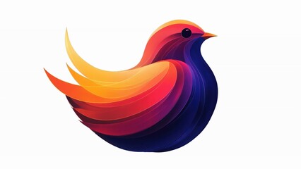 Fototapete - A colorful bird with a blue head and orange tail