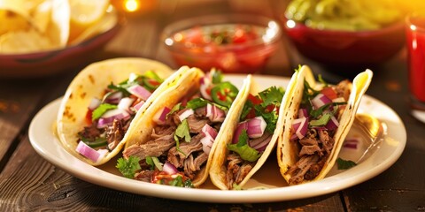 Canvas Print - Delicious platter of tacos