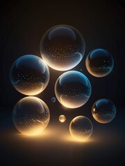 Canvas Print - abstract background with bubbles