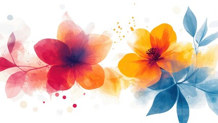 Poster - A colorful bouquet of flowers with blue and yellow petals