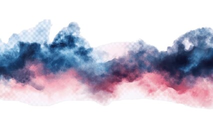 Poster - A blue and pink cloud with a white background