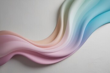 Wall Mural - Soft Pastel Hues Flowing Abstract Gradient Forms on Textured Canvas in a Minimalist Layout