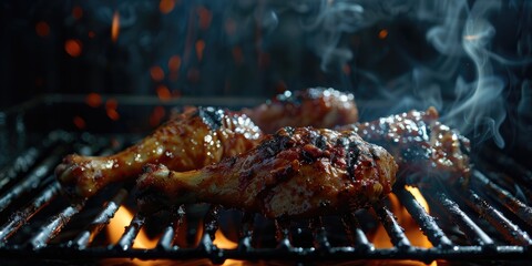 Wall Mural - Grilled Barbecue Chicken Legs