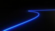© panumas - A blue line is shown in the dark background. The line is long and narrow, and it is glowing. The image has a mysterious and almost otherworldly feel to it, as if it is from another dimension