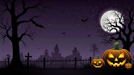 Halloween element and background template illustration