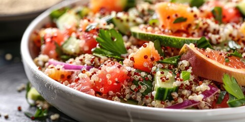 Sticker - Refreshing Quinoa Salad with Crisp Vegetables and Zesty Grapefruit