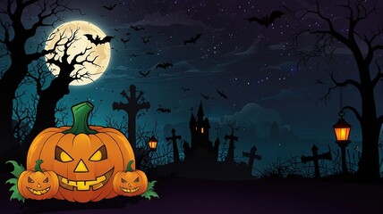 Halloween element and background template illustration